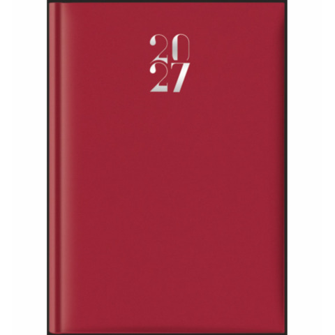 Agenda giornaliera 2027 Egadi s/d separati copertina gommata A4 rosso rubino – 27-512FT-C21