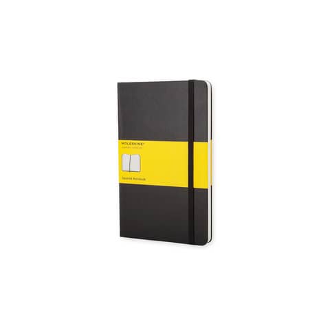 Taccuino a quadretti large 13×21 cm copertina rigida Moleskine nero QP061