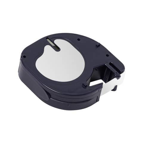 Nastro per etichettatrice Q-Connect compatibile con Dymo LetraTag – carta – nero/bianco – 12 mm x 4 m – KF18836