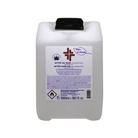 Gel igienizzante mani (alcol 70%) 5.000 ml – Active linea Bosco di Rivalta – trasparente – profumo di agrumi