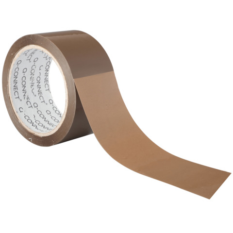 Nastro adesivo da imballo Q-Connect 50 mm x 66 m Avana – svolgimento rumoroso – conf. 6 pezzi – KF27010