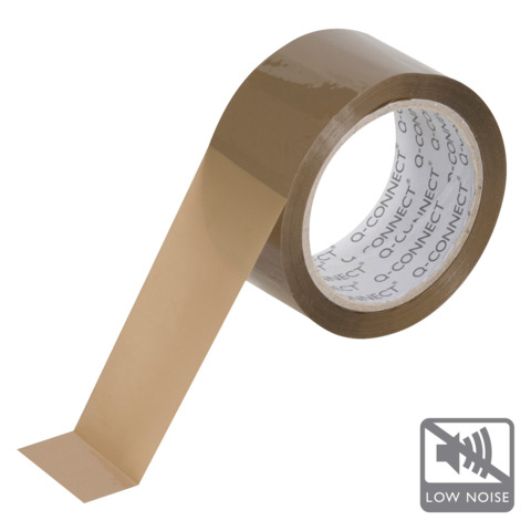 Nastro adesivo da imballo Q-Connect 50 mm x 66 m Avana – svolgimento silenzioso – conf. 6 pezzi – KF04381