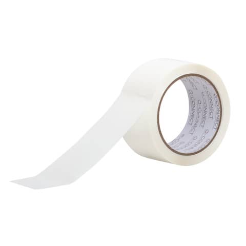 Nastro adesivo da imballo Q-Connect 50 mm x 66 m bianco – svolgimento rumoroso – conf. 6 pezzi – KF02901