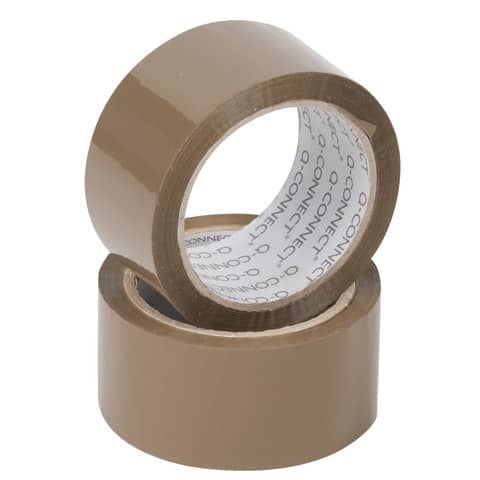 Nastro adesivo da imballo Q-Connect 50 mm x 100 m Avana – svolgimento rumoroso – conf. 6 pezzi – KF11445