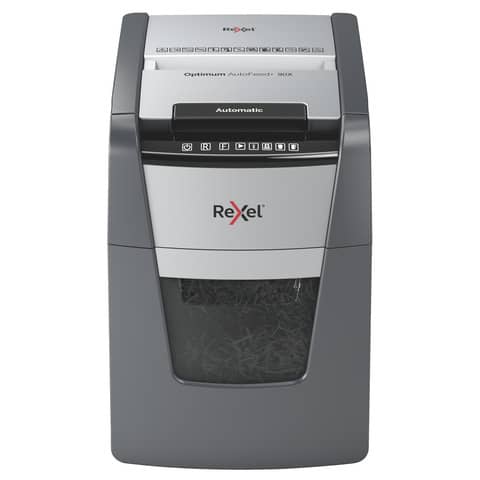 Distruggidocumenti uso moderato Optimum AutoFeed+ 90X EU Rexel – P-4 – 34 L – taglio a frammenti 4×28 mm – 2020090XEU