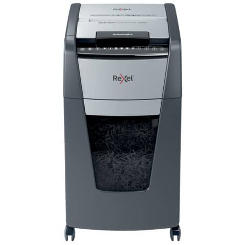 Distruggidocumenti uso frequente Optimum AutoFeed+ 300X EU Rexel P-4  60 L taglio a frammenti 4×26 mm – nero – 2020300XEU