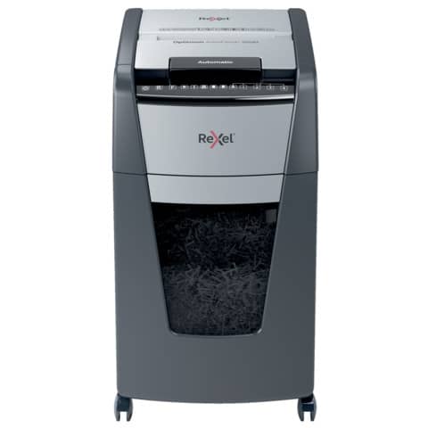 Distruggidocumenti uso frequente Optimum AutoFeed+ 300M EU Rexel P-5 60 L taglio a frammenti 2×15 mm – nero – 2020300MEU