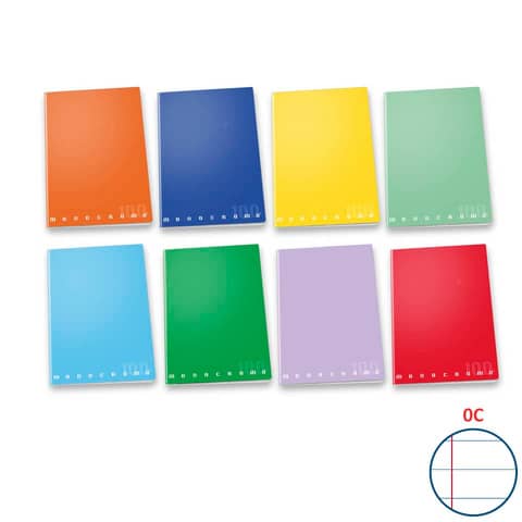 Maxi quaderno Pigna Monocromo A4 – 100 g/m² – 38 ff – C – colori assortiti – 0229888 0C