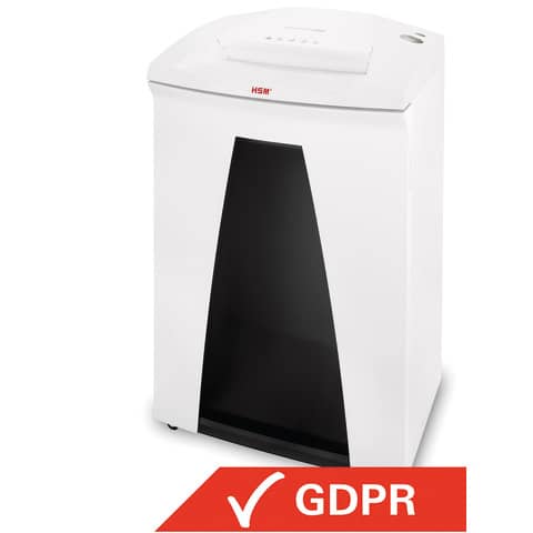 Distruggidocumenti uso frequente HSM SECURIO B34 P-2 – 100 L taglio a strisce 5,8 mm – bianco – 1841111