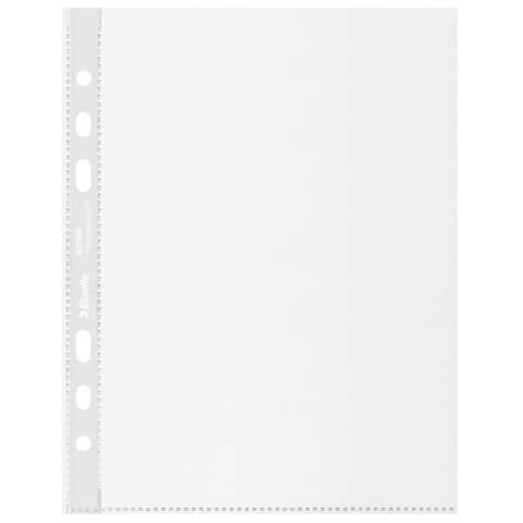 Buste a perforazione universale Esselte Office f.to A5 100% riciclate trasparenti – conf. 100 pezzi – 627495