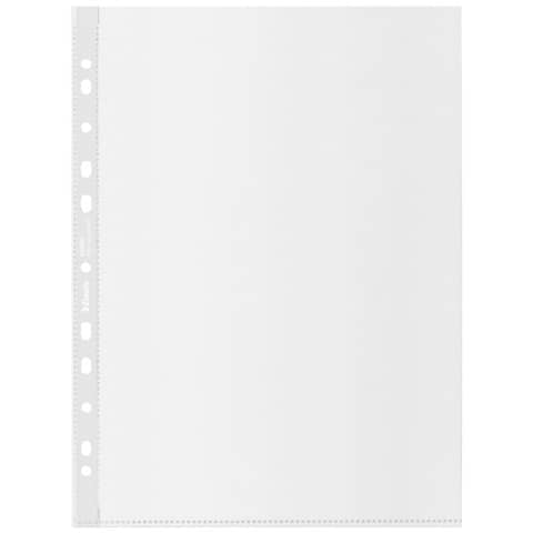 Buste a perforazione universale Esselte De Luxe f.to A4 100% riciclate trasparenti – conf. 50 pezzi – 627501