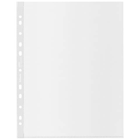 Buste a perforazione universale Esselte De Luxe f.to 22×30 cm 100% riciclate trasparenti – conf. 100 pezzi – 627503