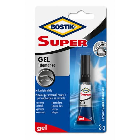 Adesivo invisibile Bostik Super Gel istantaneo – tubetto 3 gr D2740