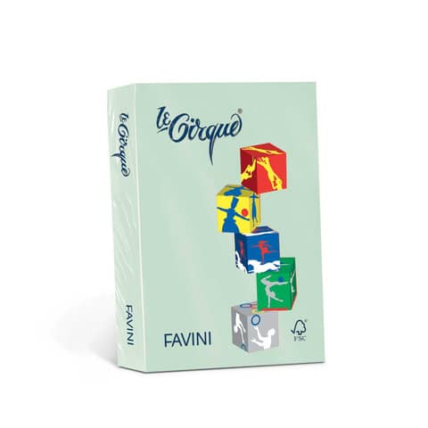 Carta colorata Favini Le Cirque A3 80 g/m² colori  tenui Pistacchio 102 – risma da 500 fogli – A716353