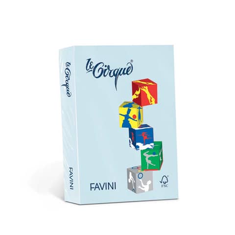 Carta colorata Favini Le Cirque A4 160  g/m² colori tenui  Celeste 101 – risma da 250 fogli – A74T304