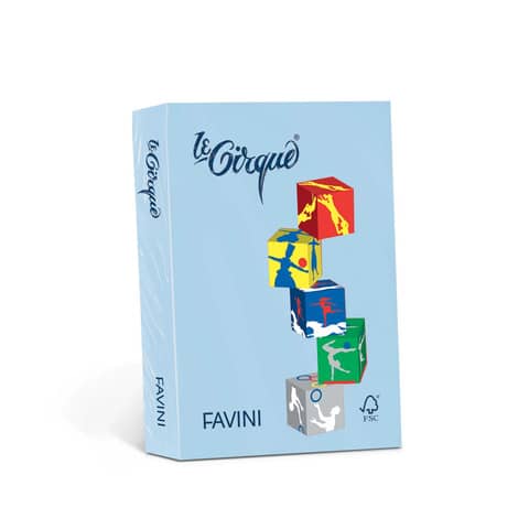 Carta colorata Favini Le Cirque A3 160  g/m² colori tenui Azzurro 106 – risma da 250 fogli – A747223