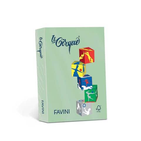 Carta colorata Favini Le Cirque A3 160  g/m² colori tenui Verde 107 – risma da 250 fogli – A74P223