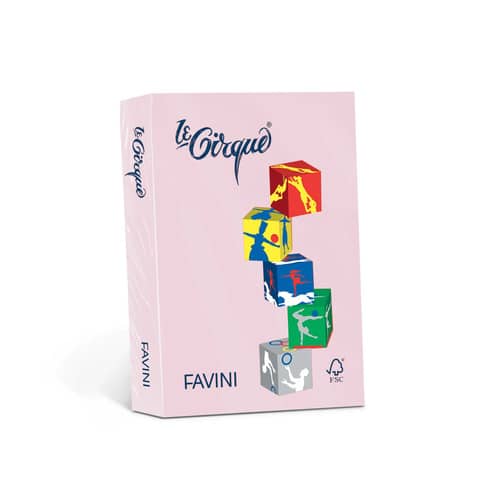 Carta colorata Favini Le Cirque A3 160 g/m² colori tenui Rosa 108 – risma da 250 fogli – A74S223