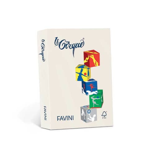 Carta colorata Favini Le Cirque A3 160  g/m² colori tenui Avorio 110 – risma da 250 fogli – A74Q223