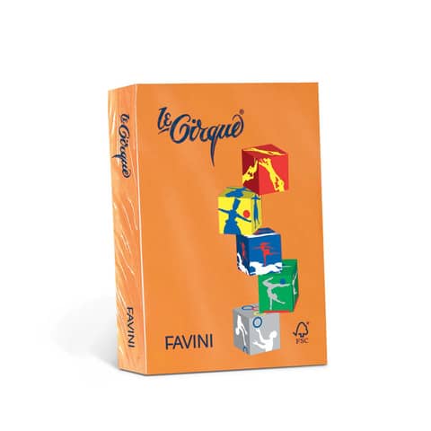 Carta colorata Favini Le Cirque A4 160  g/m² colori forti Arancio Tropico 205 – risma da 250 fogli – A74E304