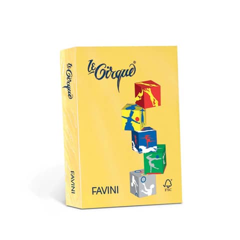 Carta colorata Favini Le Cirque A3 160  g/m² colori forti Giallo Sole 202 – risma da 250 fogli – A74B223