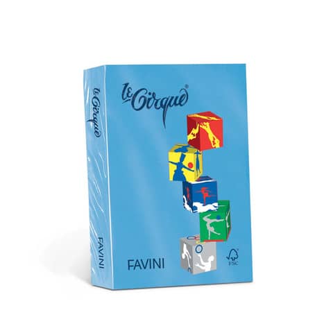 Carta colorata Favini Le Cirque A3 160  g/m² colori forti Azzurro reale 204 risma da 250 fogli – A74G223