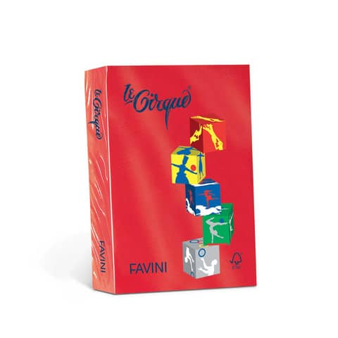 Carta colorata Favini Le Cirque A3 160  g/m² colori forti Scarlatto 209 – risma da 250 fogli – A74C223