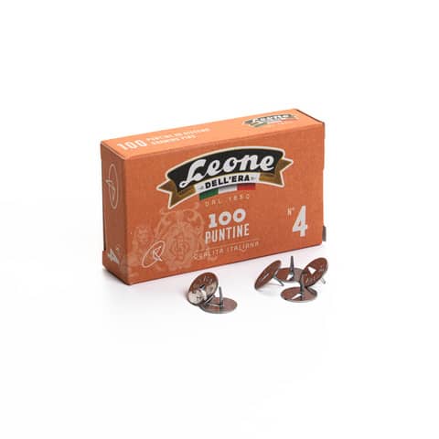 Puntine da disegno in acciaio Leone Dell’Era N° 4 diametro testa 13 mm – scatola di cartone da 100 pezzi – PL4