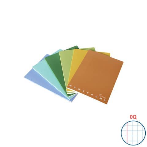 Maxi quaderno Pigna Monocromo Green A4 – 80 g/m² – 42 ff – Q – copertine assortite – conf. 10 pezzi – 02309780Q