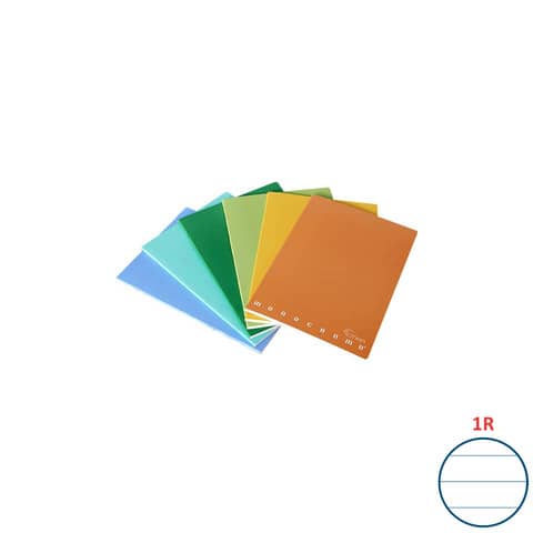 Maxi quaderno Pigna Monocromo Green A4 – 80 g/m² – 42 ff – 1R – copertine assortite – conf. 10 pezzi – 02309781R