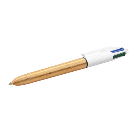 Penna a sfera a scatto BIC 4 Colours Shine fusto oro texturizzato – assortiti 4 colori – 992701