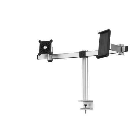 Braccio porta monitor per 1 schermo max 27” e 1 tablet max 13” DURABLE argento metallizzato 780x445x190 mm – 5087-23