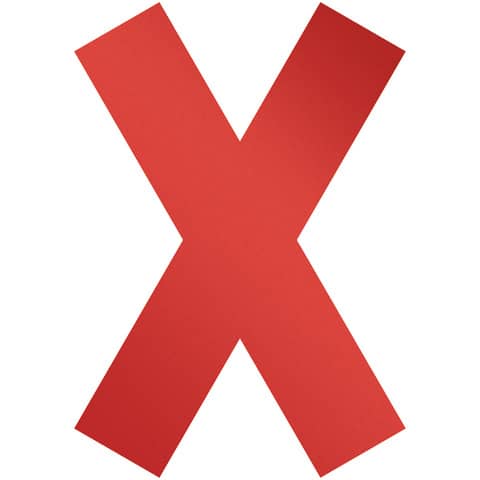 Simbolo adesivo a forma di ”X”  DURABLE 135×0,2×193 mm Rosso Conf. 5 pz  – 1049-03