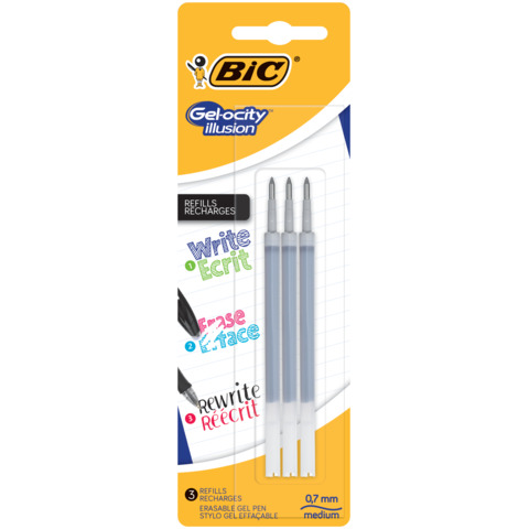 Refill BIC Gelocity Illusion Blister 0,7 mm nero Conf. 3 pezzi – 944022