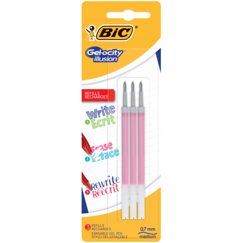 Refill BIC Gelocity Illusion Blister 0,7 mm rosso Conf. 3 pezzi – 944023