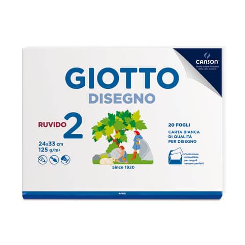 Album da disegno Giotto Disegno 2 125 g – 24×33 cm ruvido 20 fogli 583000