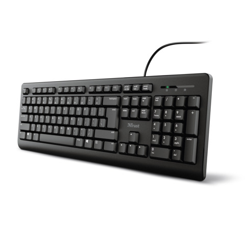 Tastiera con cavo Trust TK-150 Silent cavo 1,8 m USB A 2.0 – design resistente ai liquidi nero – 23981