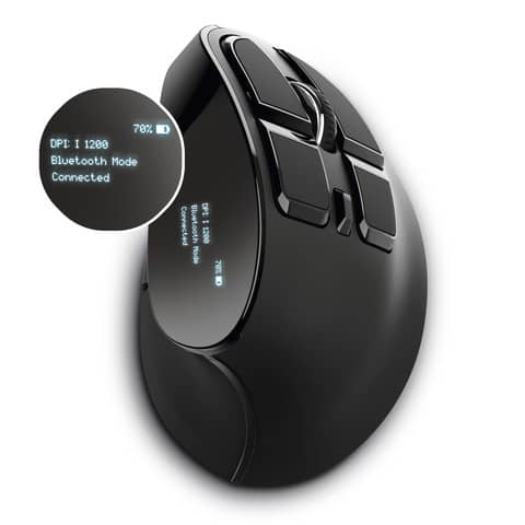 Mouse verticale ergonomico wireless Trust VOXX ricaricabile – ricevitore USB A 2.0 con display – nero 23731
