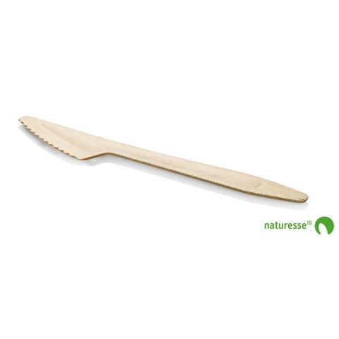 Coltelli in legno monouso Scatolificio del Garda – 165 mm avana – Conf. 100 pezzi – 11968