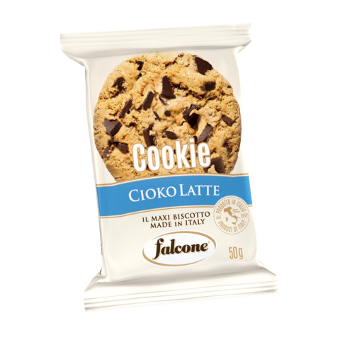 Biscotti croccanti con gocce di cioccolato al latte Falcone monoporzione da 50 g – conf. 40 pz – 01-0117