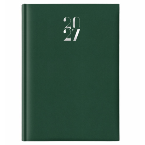 Agenda giornaliera 2027 Egadi s/d separati copertina gommata A4 verde scuro – 27-512FT-C12