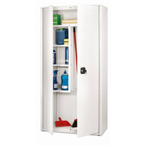 Armadio multiuso a porte battenti Tecnical 2 BA-90-TRA – con divisore verticale 90x41x181,5 cm bianco