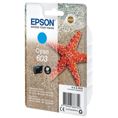 Cartuccia Inkjet Epson 603 ciano  C13T03U24020