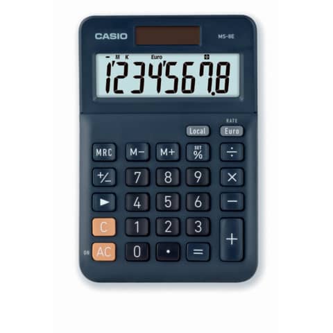 Calcolatrice da tavolo CASIO Extra Big LC solare e batteria display 8 cifre – blu – MS-8E-W-EP