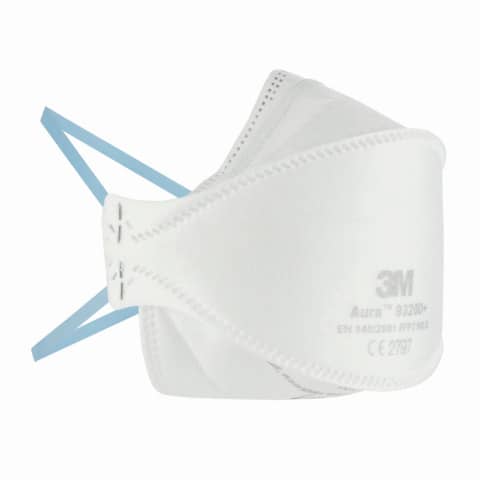Respiratore monouso FFP2 3M Aura™ 9320D+ senza valvola – certificazione CE 2797 – bianco – Conf. 5 pezzi – 7100252554