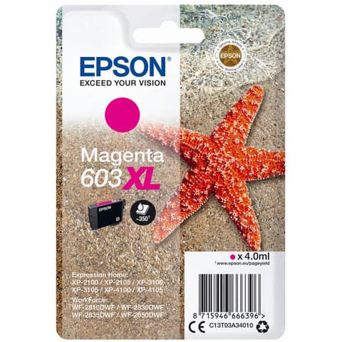 Cartuccia Epson 603 XL magenta  C13T03A34010