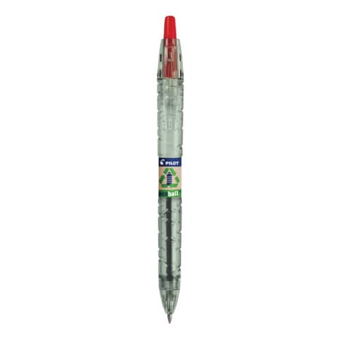 Penna a sfera a scatto Pilot ecoball B2P ricaricabile – punta 1 mm – inchiostro a base d’olio – rosso – 040178