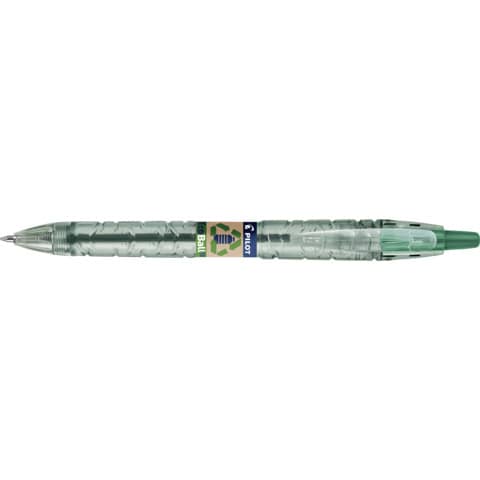 Penna a sfera a scatto Pilot ecoball B2P ricaricabile – punta 1 mm – inchiostro a base d’olio – verde – 040179