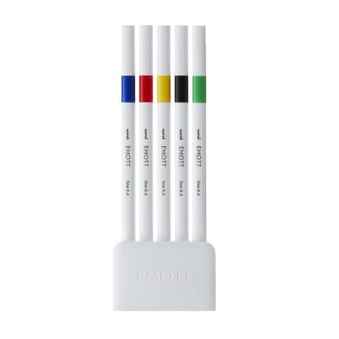 Fineliner Uni Emott  – 0,4 mm – vivid color – conf. 5 pezzi – M PEM-SY 5C 1