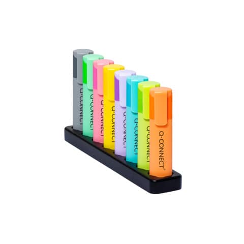 Desk set evidenziatori Q-Connect Pastel 1,5-5 mm – colori pastello assortiti conf. 8 pezzi – KF17806